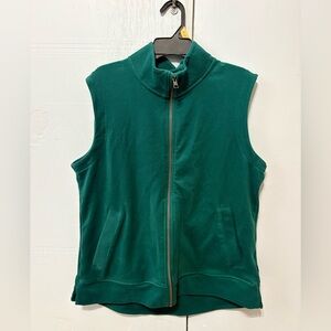 Soul + Sky Green Zip Up Athletic Vest Large Athleisure Sleeveless Jacket